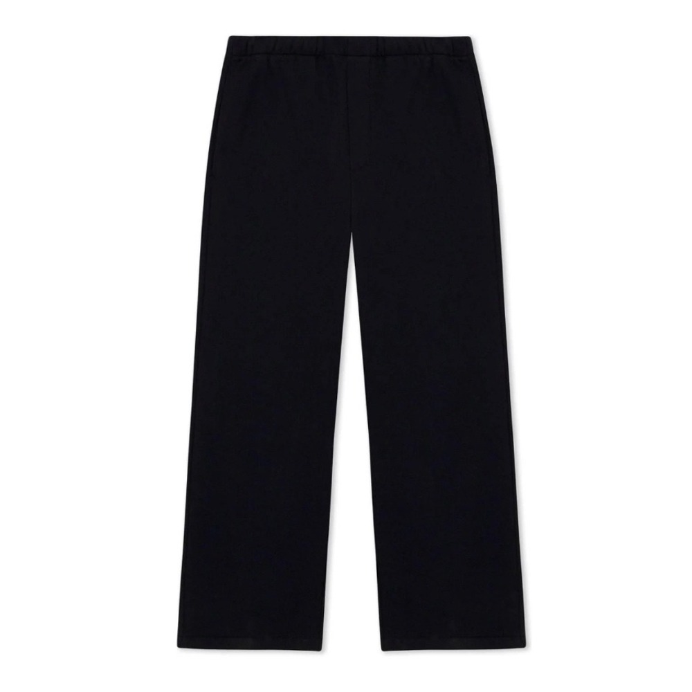 Unbranded Black Wide Leg Elastic Waist Trousers Straight Leg Pants Mens Womens